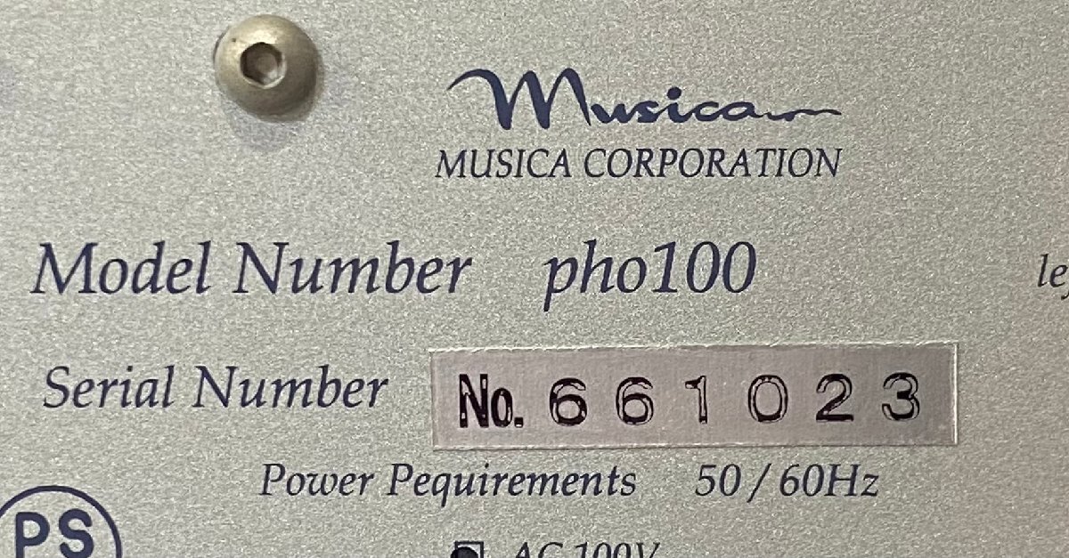 △89　中古品　オーディオ機器　フォノイコライザー　Musica pho100　ムジカ　本体のみ_画像8