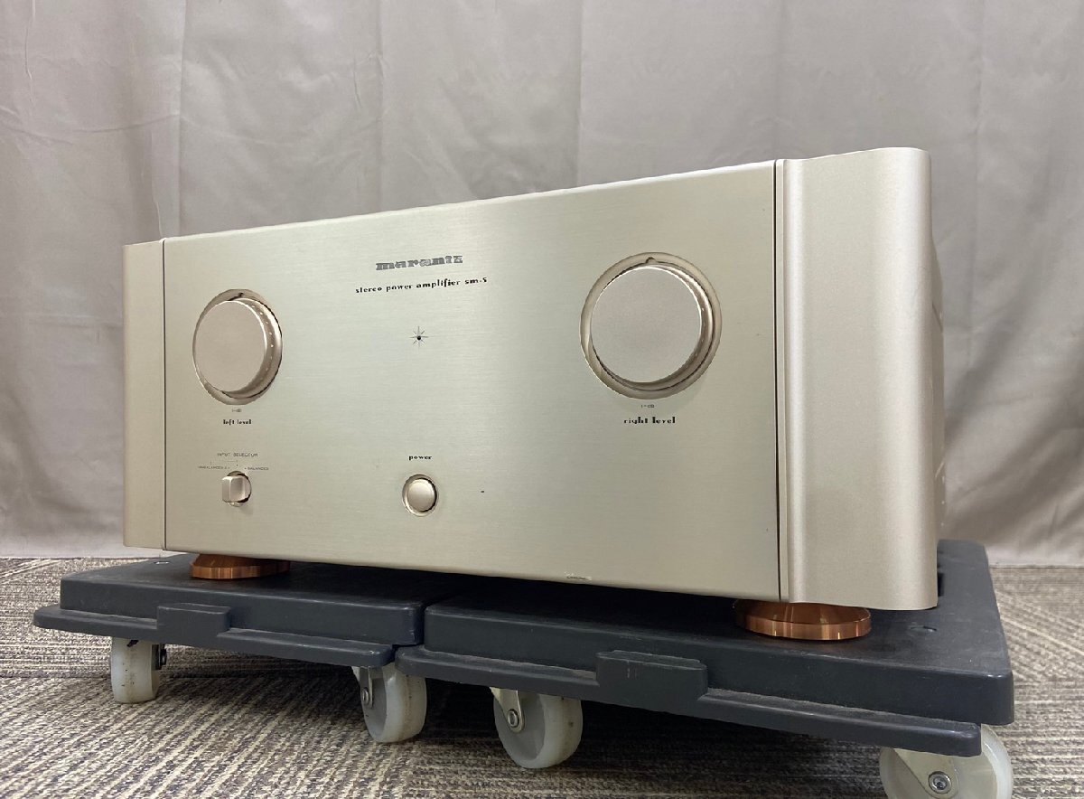 △103　ジャンク品　オーディオ機器　ステレオパワーアンプ　marantz　sm-5f　マランツ　【元箱付】