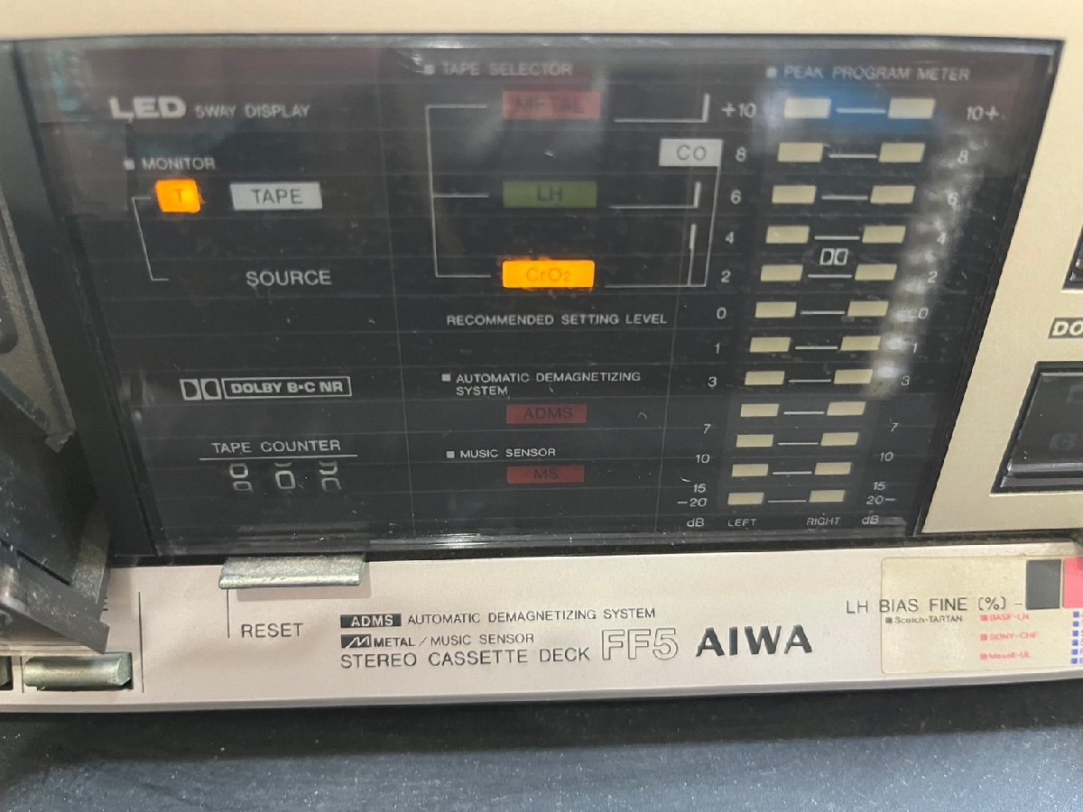 △9947　ジャンク品　オーディオ機器　カセットデッキ　AIWA AD-FF5　アイワ_画像7