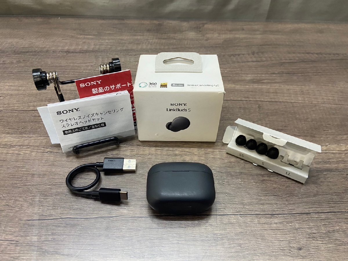 △192 中古品 オーディオ機器 ワイヤレス イヤホン SONY LinkBuds S WF-LS900N/BC ブラック ソニー 元箱付きの画像1