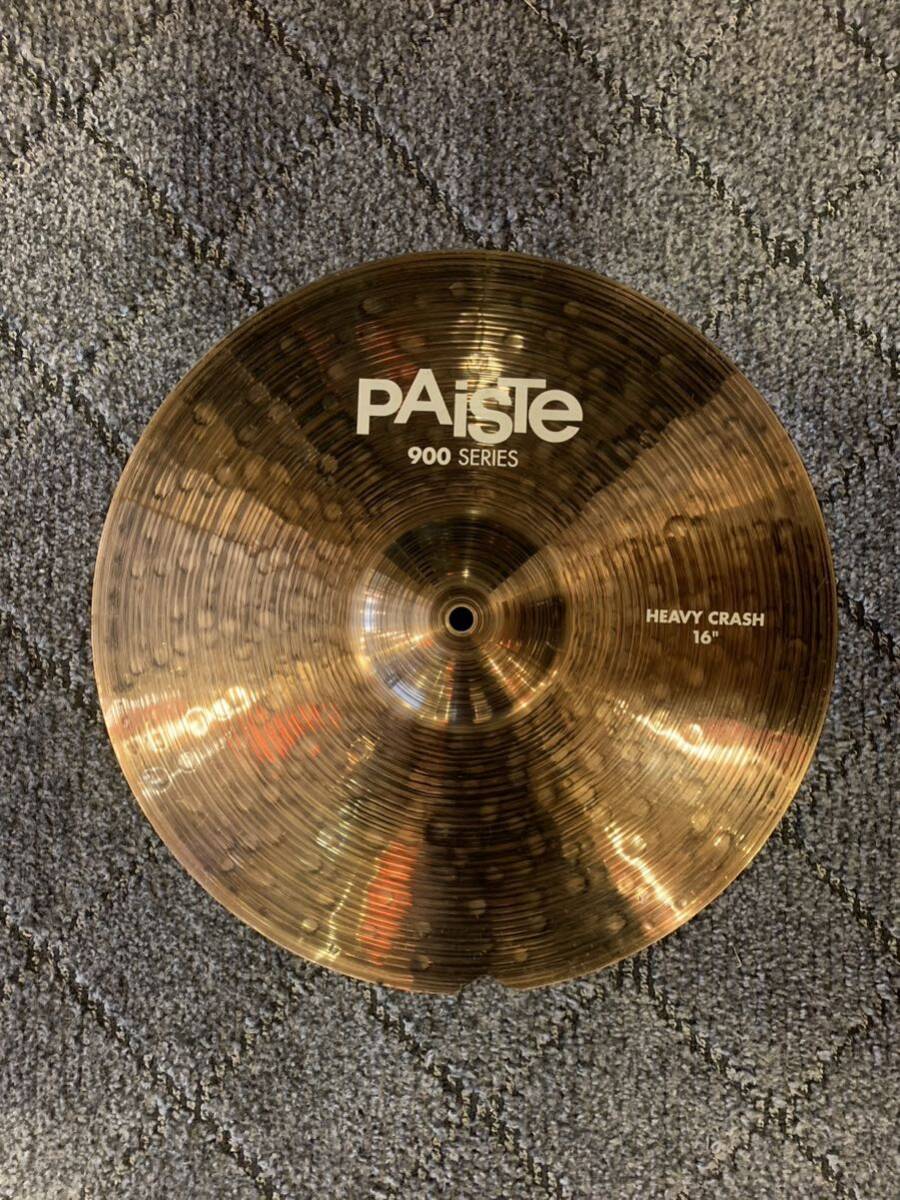 ①paiste 900シリーズ heavy crush 16インチ割れシンバルリペア品_画像1