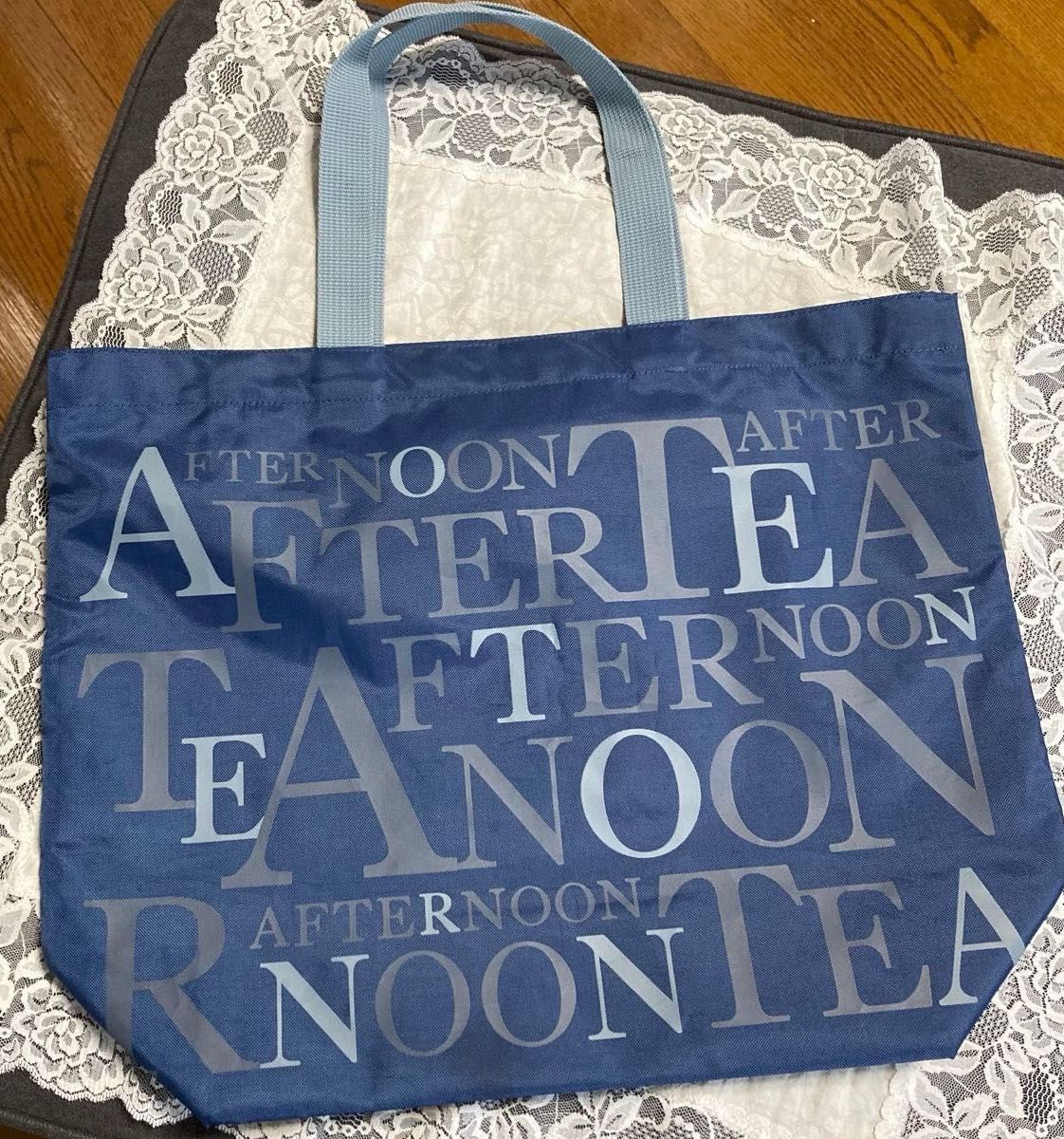 (美品)アフタヌーンティー Afternoon ネイビー エコバッグ トートバッグ