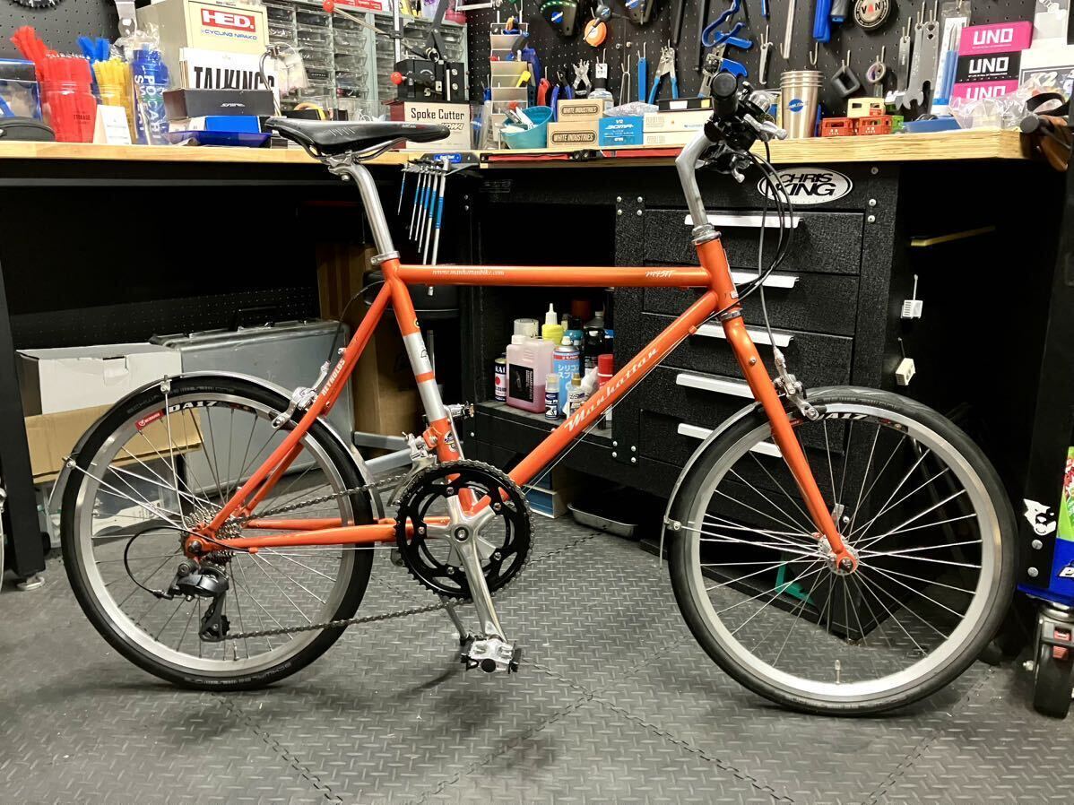 中古 Manhattan Bike M451T 2018年モデル 20インチ(451) 440mmマットオレンジ Claris 車体OH済 新品交換部品多数 マンハッタン ミニベロ の画像1