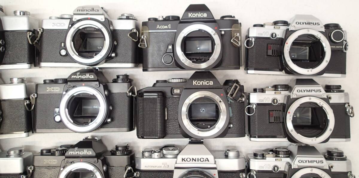 M123D MF 一眼 フィルムカメラ 大量 ２８個 ミノルタ ME X-700 XG- S SR- 1 7 SRT101 コニカ A COM-1 FP FS-1 オリンパス OM10等 ジャンク_画像3