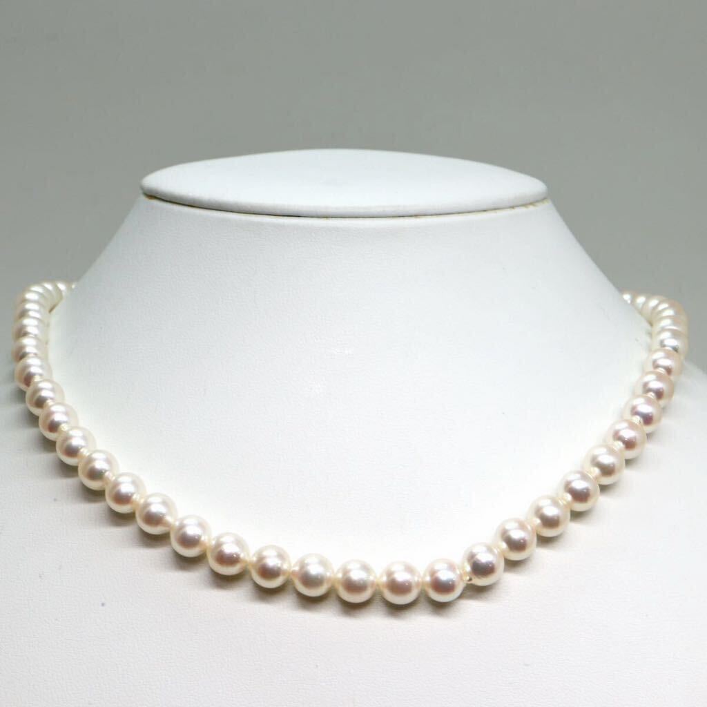 美品!!《アコヤ本真珠ネックレス》M ★約7.0-7.5mm珠 33.7g 約44.5cm pearl necklace ジュエリー jewelry EF0/EF0_画像2