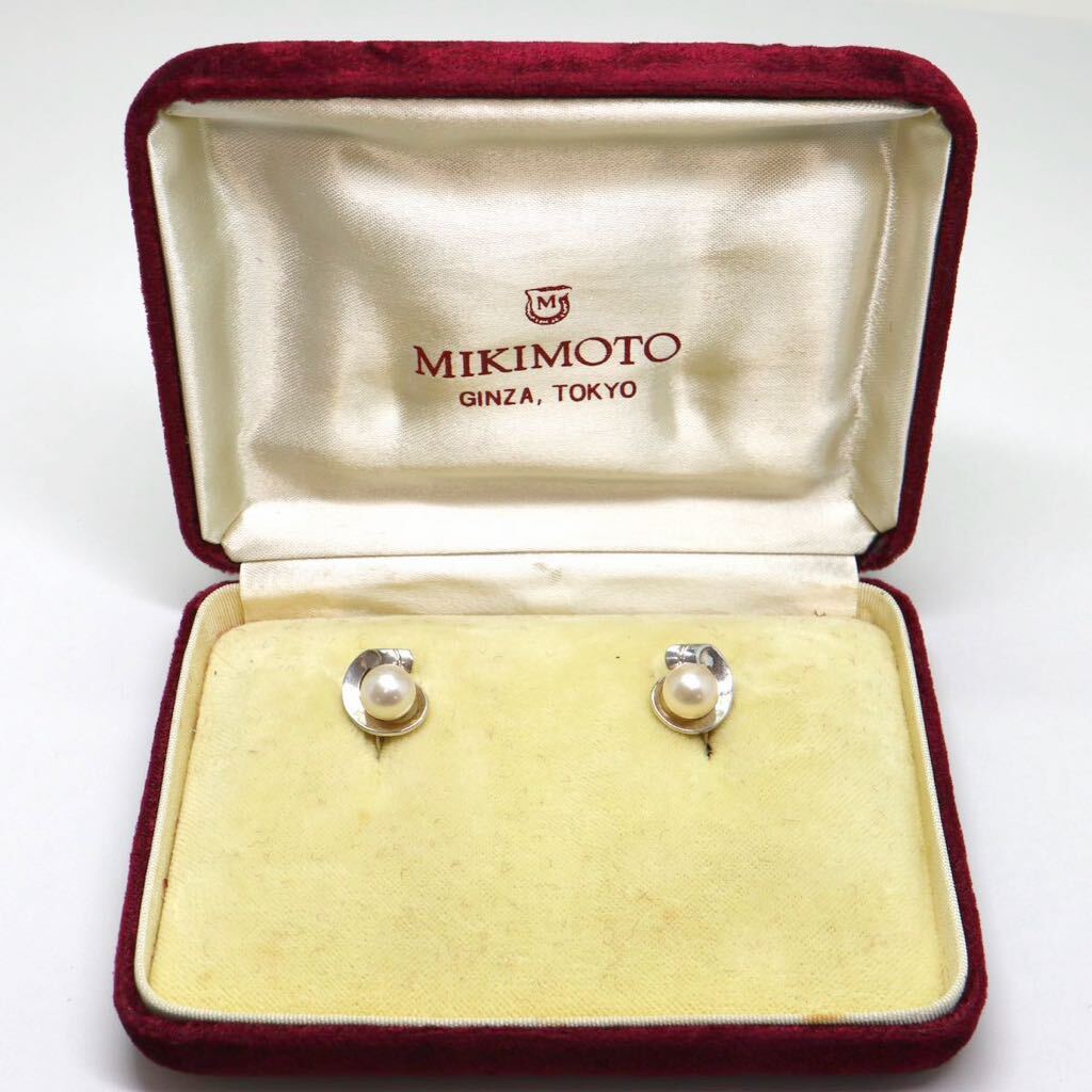 MIKIMOTO(ミキモト)箱付き!!《アコヤ本真珠イヤリング》M 約6.9mm珠 4.2g pearl earring ジュエリー jewelry DA0/DA0_画像1