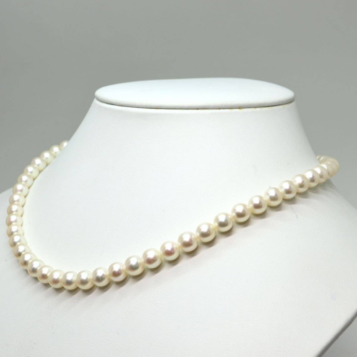 TASAKI(田崎真珠)《アコヤ本真珠ネックレス》M 6.5-7.0mm珠 29.6g 約42cm pearl necklace ジュエリー jewelry EA0/EB4_画像3