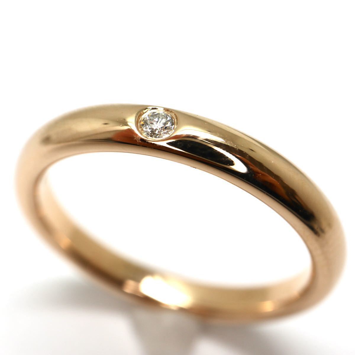 TIFFANY&Co.(ティファニー）《K18(750)スタッキングバンドリング》F 3.8g 約11.5号 0.02ct ring 指輪 diamond jewelry ジュエリー EC1/EC2の画像3
