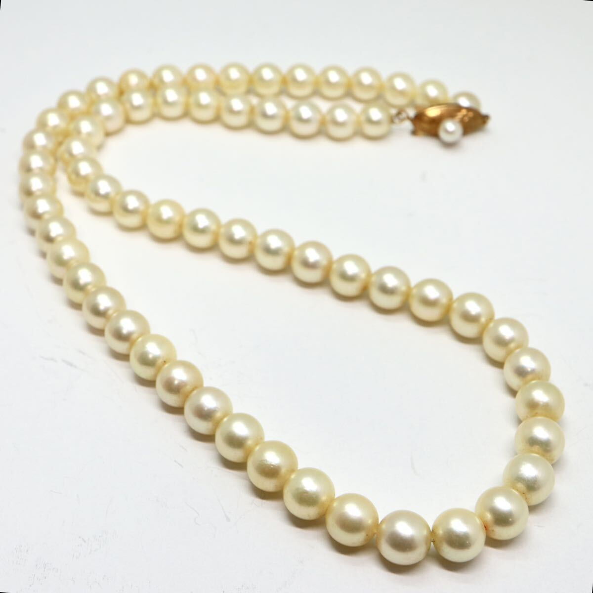 《K18アコヤ本真珠ネックレス》M 約6.5-7.0mm珠 27.5g 約42.5cm pearl necklace ジュエリー jewelry DH0/DH0_画像5