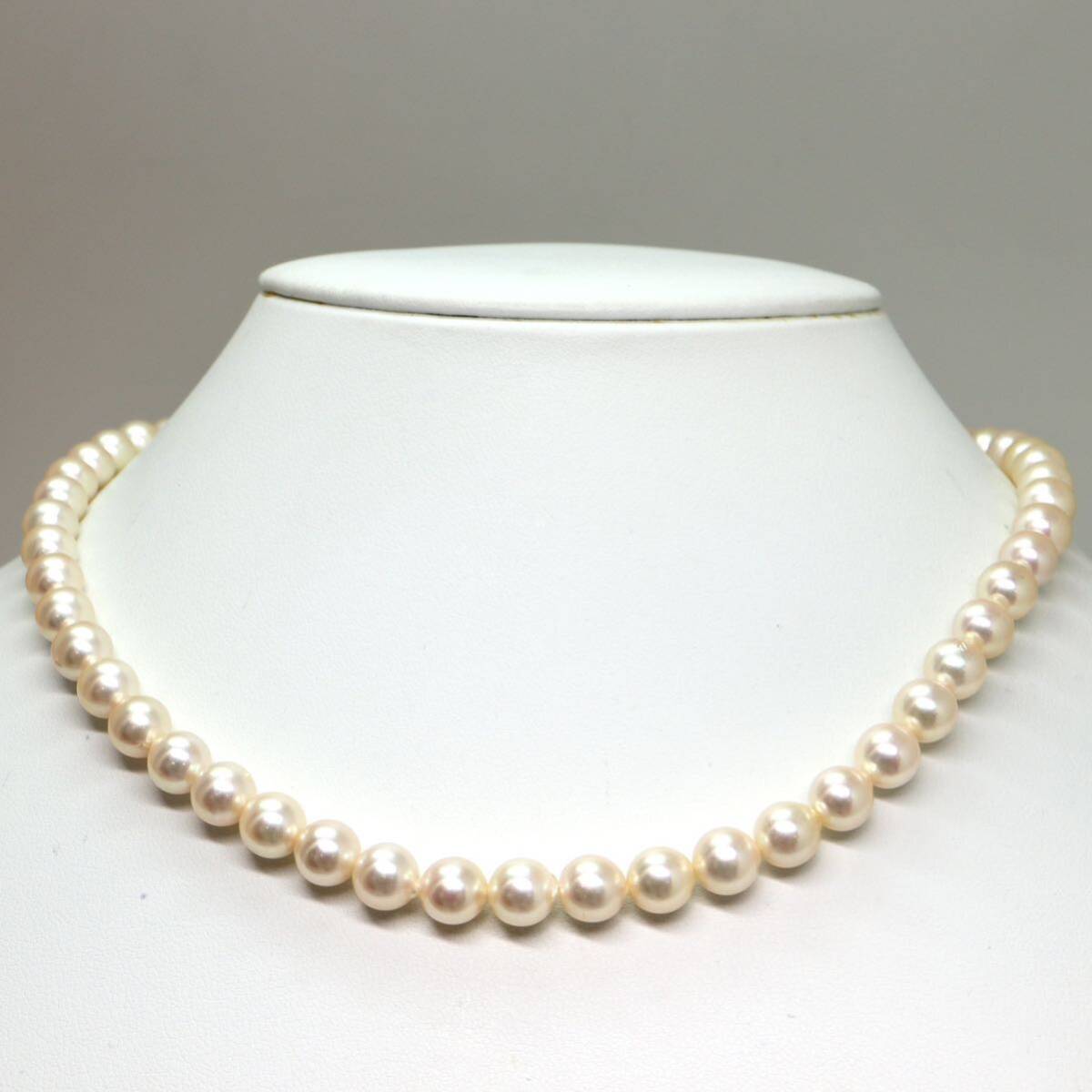 《アコヤ本真珠ネックレス》M 約7.0-7.5mm珠 32.8g 約41cm pearl necklace ジュエリー jewelry DH0/DI0_画像2
