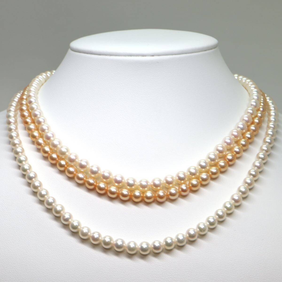 美品!!《アコヤ本真珠ネックレス3本おまとめ》M 約5.5-6.5mm珠 67.2g pearl necklace ジュエリー jewelry ☆_画像2