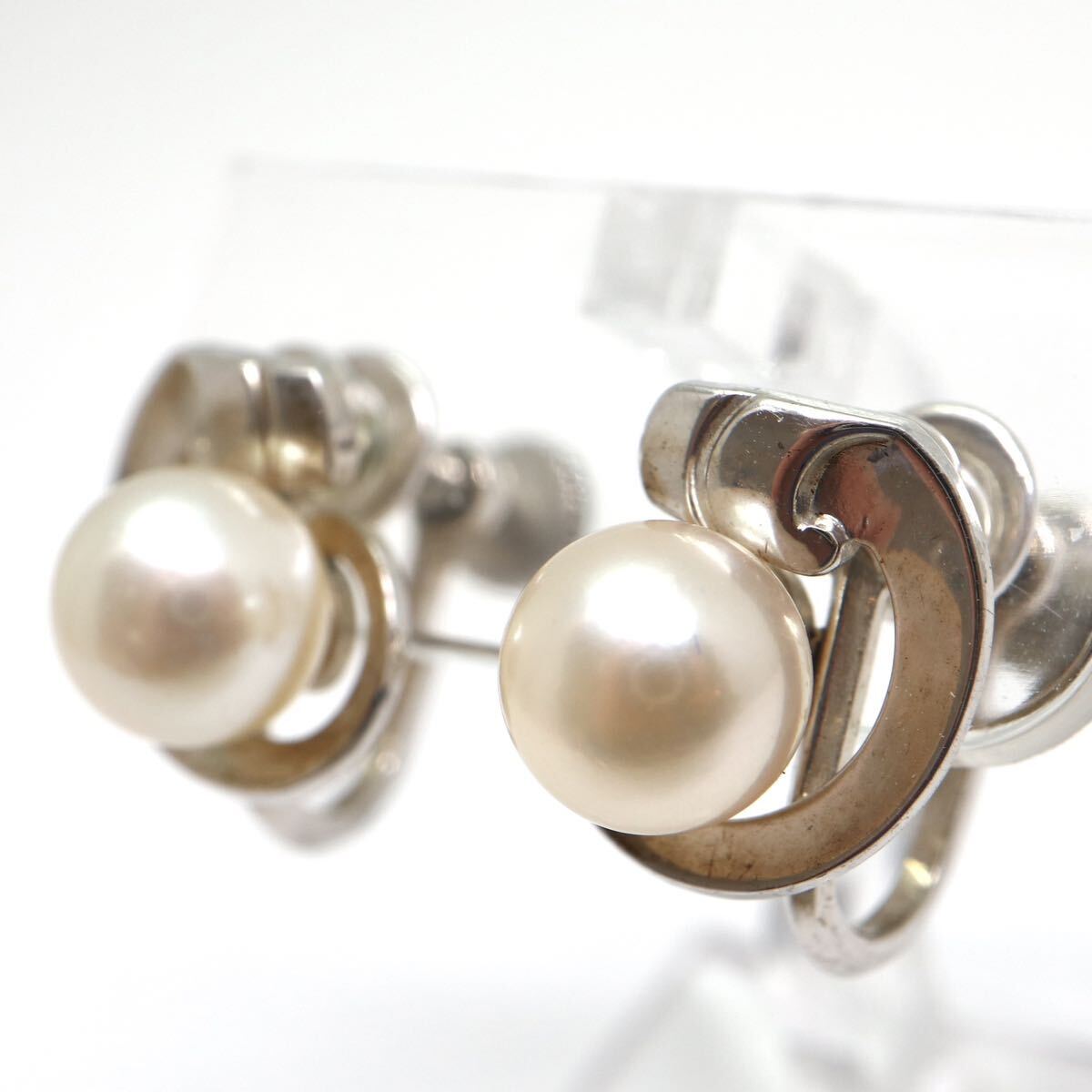 MIKIMOTO(ミキモト)箱付き!!《アコヤ本真珠イヤリング》M 約6.9mm珠 4.2g pearl earring ジュエリー jewelry DA0/DA0_画像3