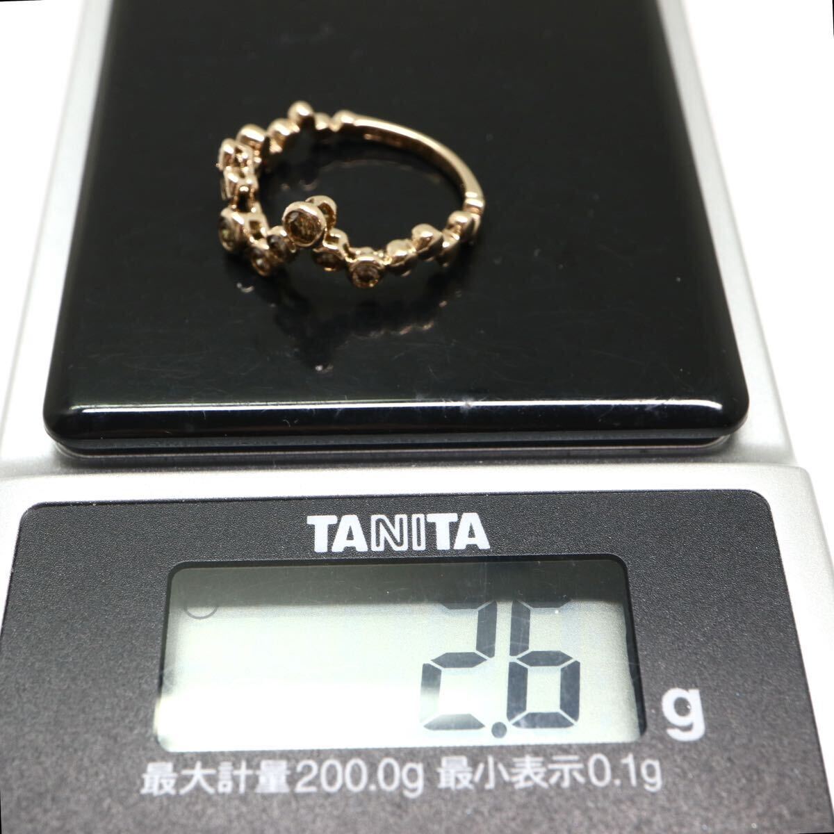 KASHIKEY(カシケイ)《K18 天然ブラウンダイヤモンド リング》M 約2.6g 9号 0.40ct diamond ジュエリー ring 指輪 EB4/EB6_画像10