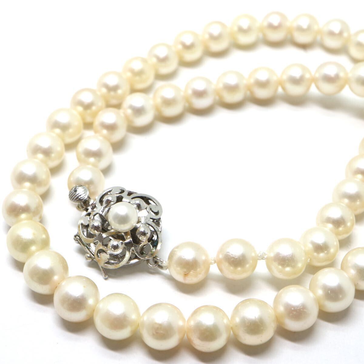 《アコヤ本真珠ネックレス》A 約7.0-7.5mm珠 31.4g 約41cm pearl necklace ジュエリー jewelry DB0/DB0_画像1
