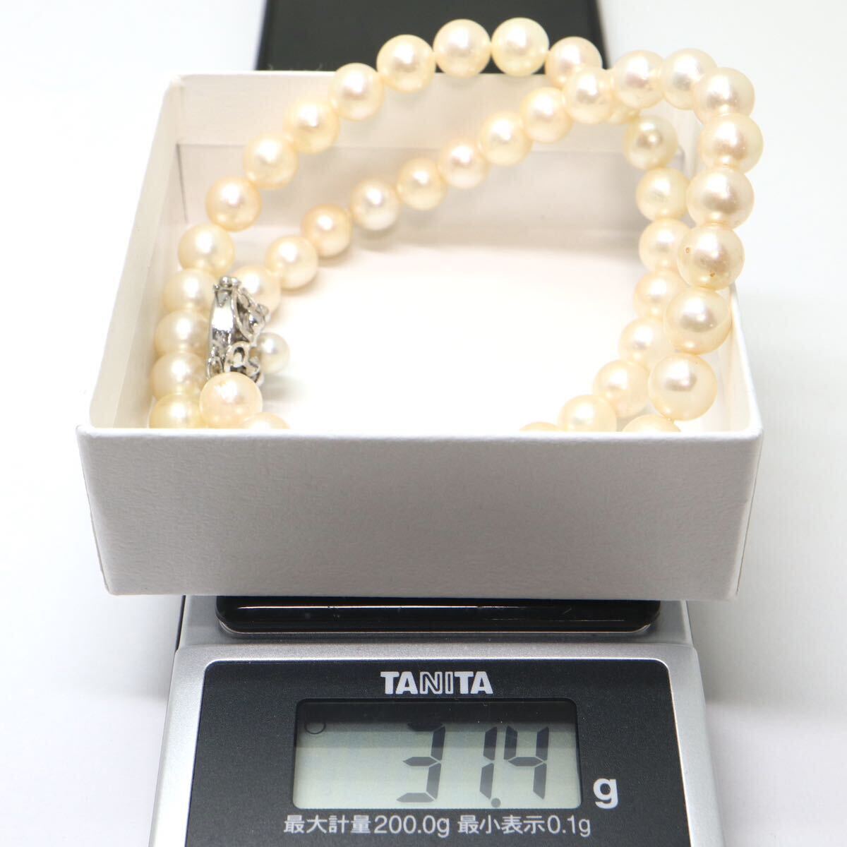 《アコヤ本真珠ネックレス》A 約7.0-7.5mm珠 31.4g 約41cm pearl necklace ジュエリー jewelry DB0/DB0_画像8