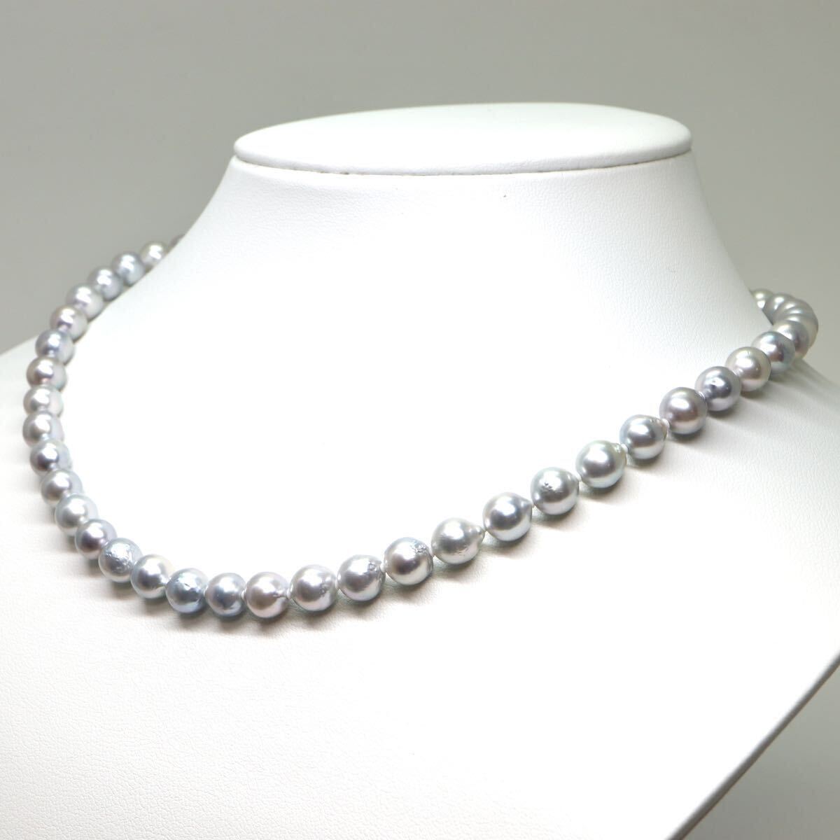 《K14WGアコヤ本真珠ネックレス》A 約7.0-7.5mm珠 31.3g 約43cm pearl necklace ジュエリー jewelry DH0/ZZ_画像3