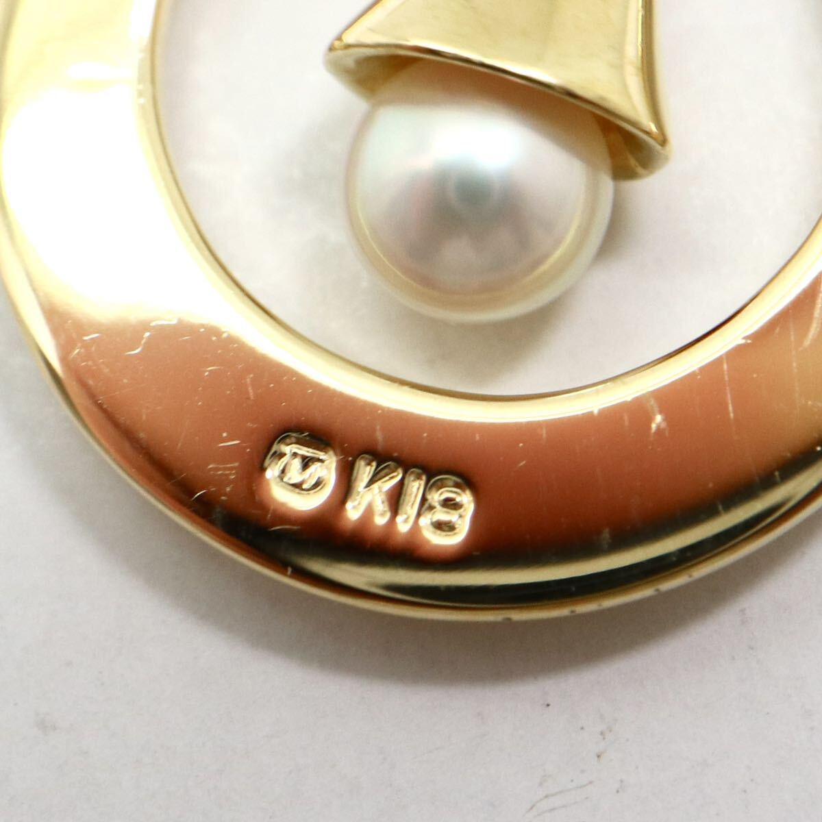 MIKIMOTO(ミキモト)《K18 アコヤ本真珠ネックレス》A 約5.1g 約37.5cm necklace jewelry ジュエリー EC9/ED0_画像8