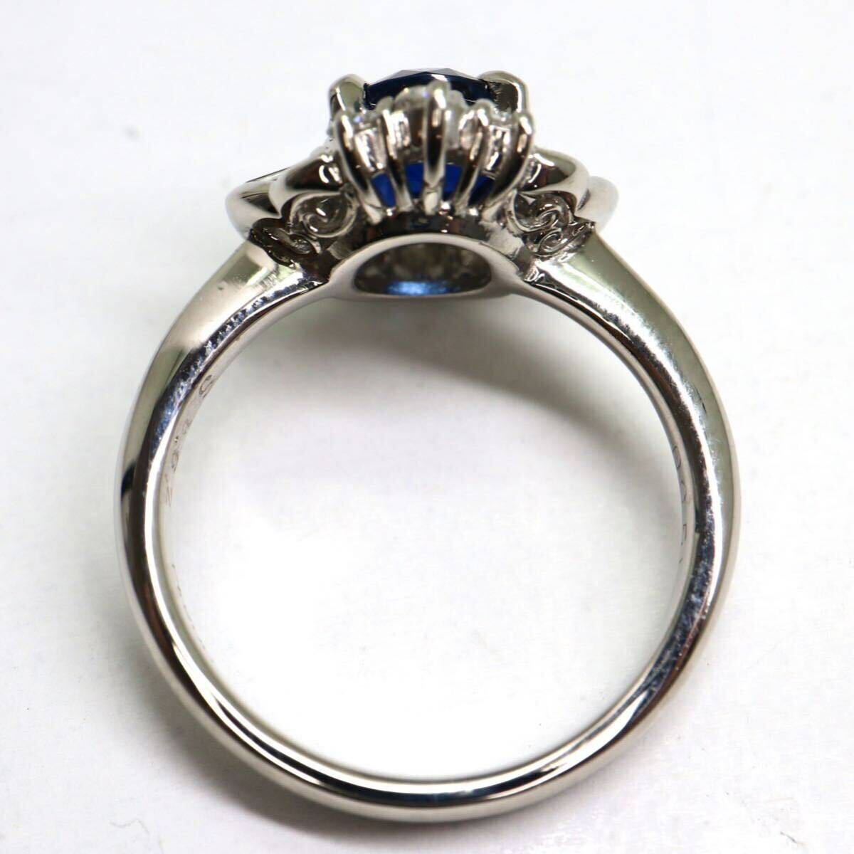 ソーティング付き!!豪華!!《Pt900 天然ダイヤモンド/天然サファイアリング》A 10.5号 6.4g sapphire diamond jewelry ring EG8/ZZの画像7