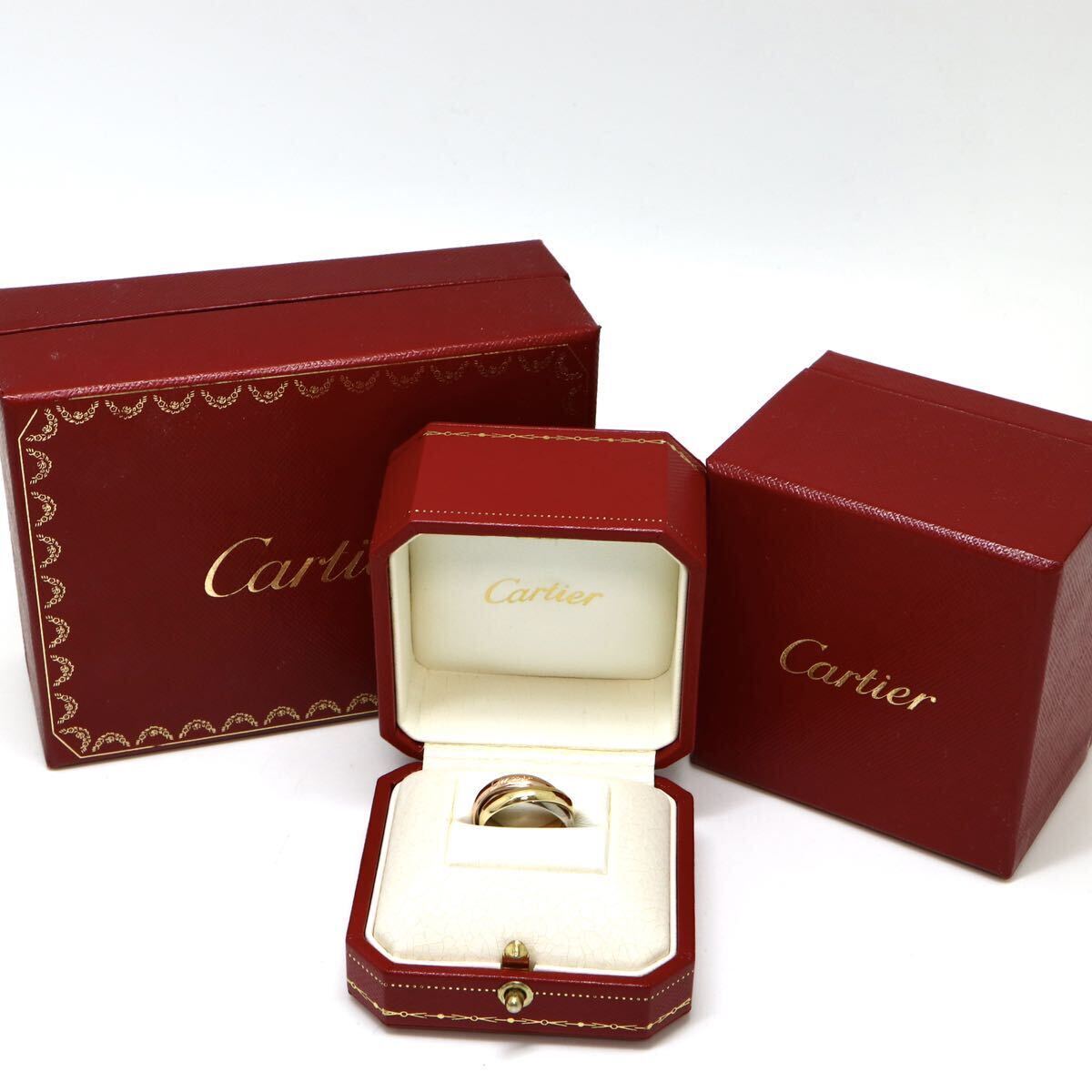 Cartier(カルティエ)箱/証明書付き!!《K18(750)トリニティリング》A 約7.2g 約6号 ring 指輪 jewelry ジュエリー EF1/EF1の画像1