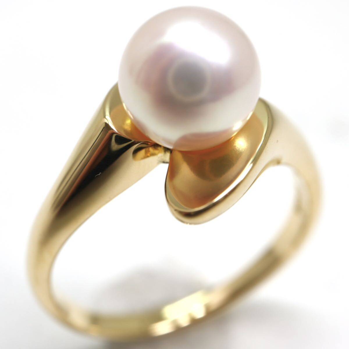 MIKIMOTO(ミキモト)良質!!《K18 アコヤ本真珠リング》A 3.9g 約11.5号 pearl パール ring 指輪 jewelry ジュエリー EC1/EC1_画像1