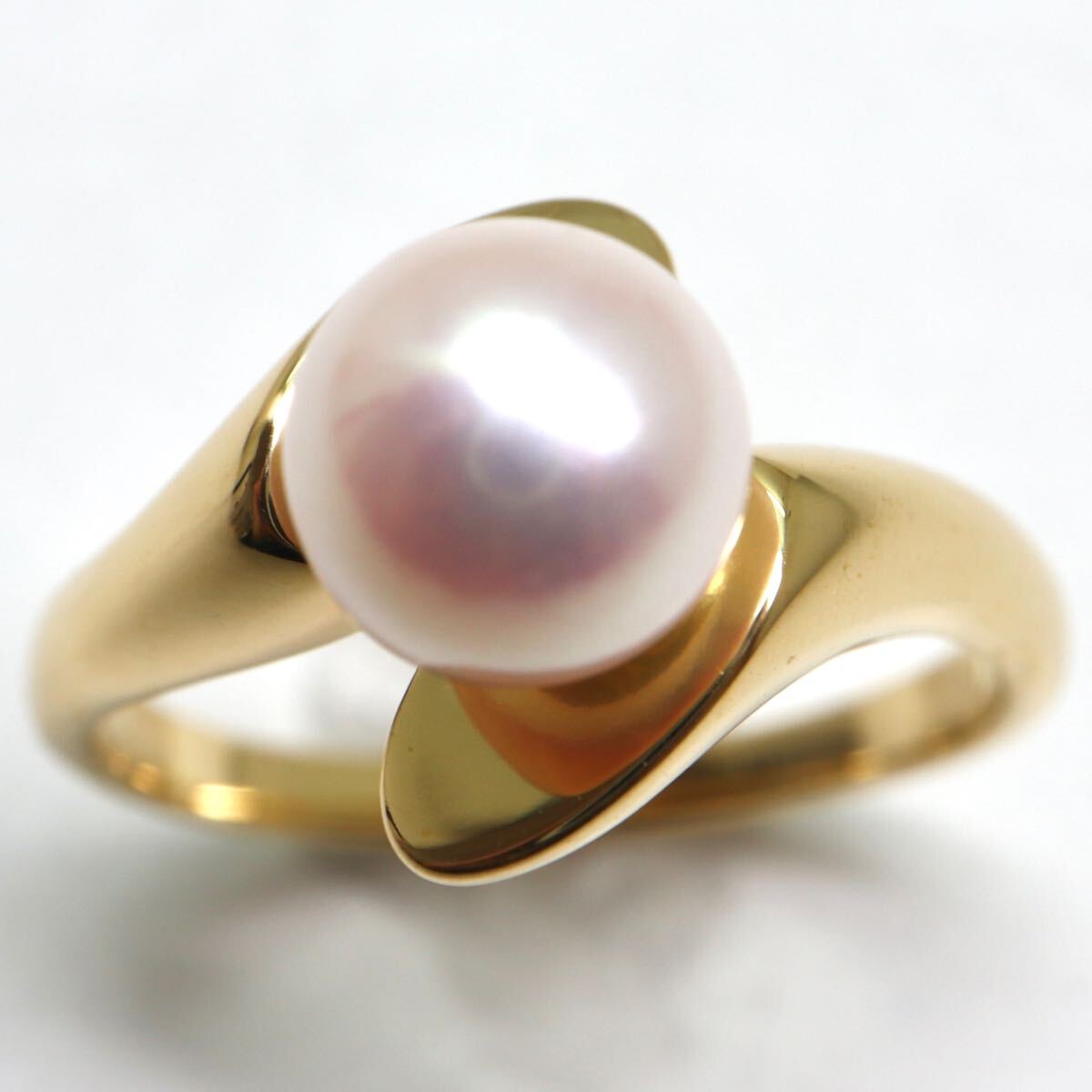 MIKIMOTO(ミキモト)良質!!《K18 アコヤ本真珠リング》A 3.9g 約11.5号 pearl パール ring 指輪 jewelry ジュエリー EC1/EC1_画像2