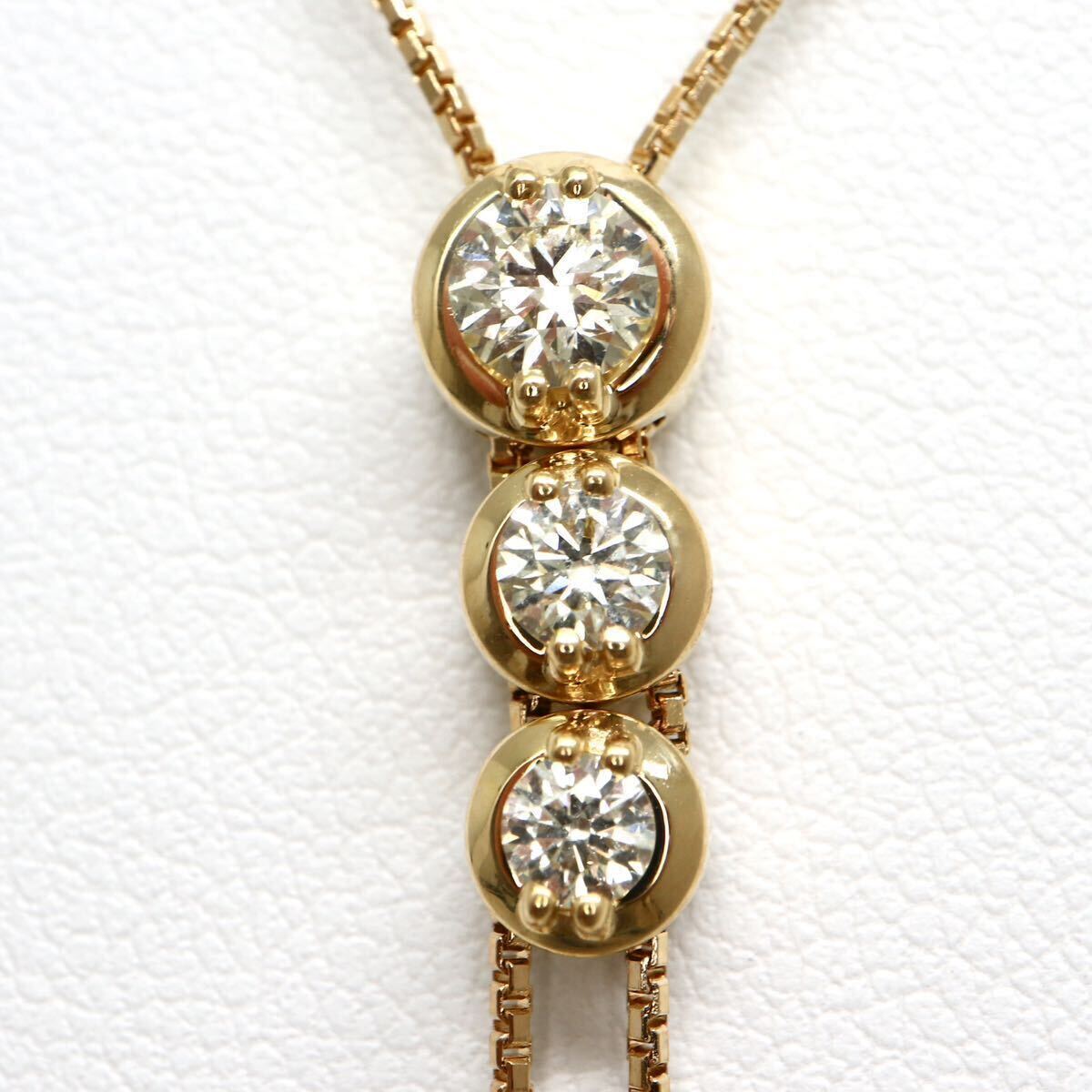 TASAKI(田崎真珠)豪華!!可動式!!《K18 天然ダイヤモンドネックレス》A 約6.1g 0.52ct diamond jewelry necklace EF2/EF5の画像4