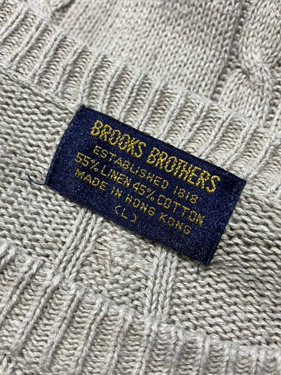 BROOKS BROTHERS リネンコットン セーター ニット L 80s ブルックスブラザーズ ビンテージ クルーネック_画像5