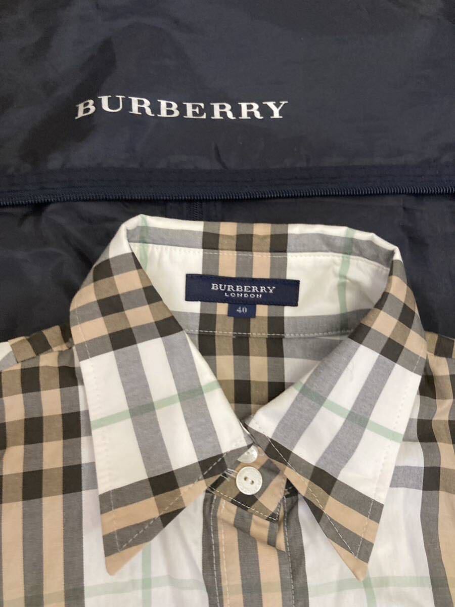 【春夏】BURBERRYLONDON バーバリーロンドン レディース40 半袖ブラウス 半袖シャツ ノバチェック 替えボタン有り_画像4