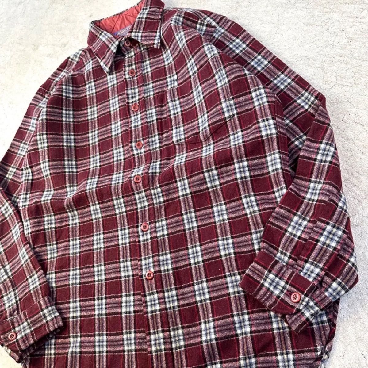 70s　PENDLETON　ウールチェックシャツ　ペンドルトン　Size M　USA製_画像3