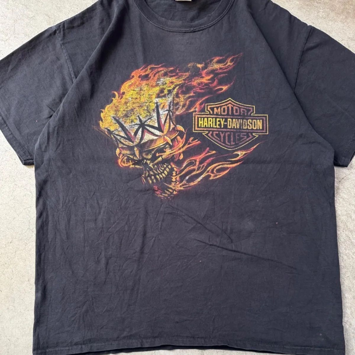 【激渋】USA製 ハーレーダビッドソン HARLEY tシャツ スミクロ XL Yahoo!オークション - ハーレーダビッドソン tシャツ スカル