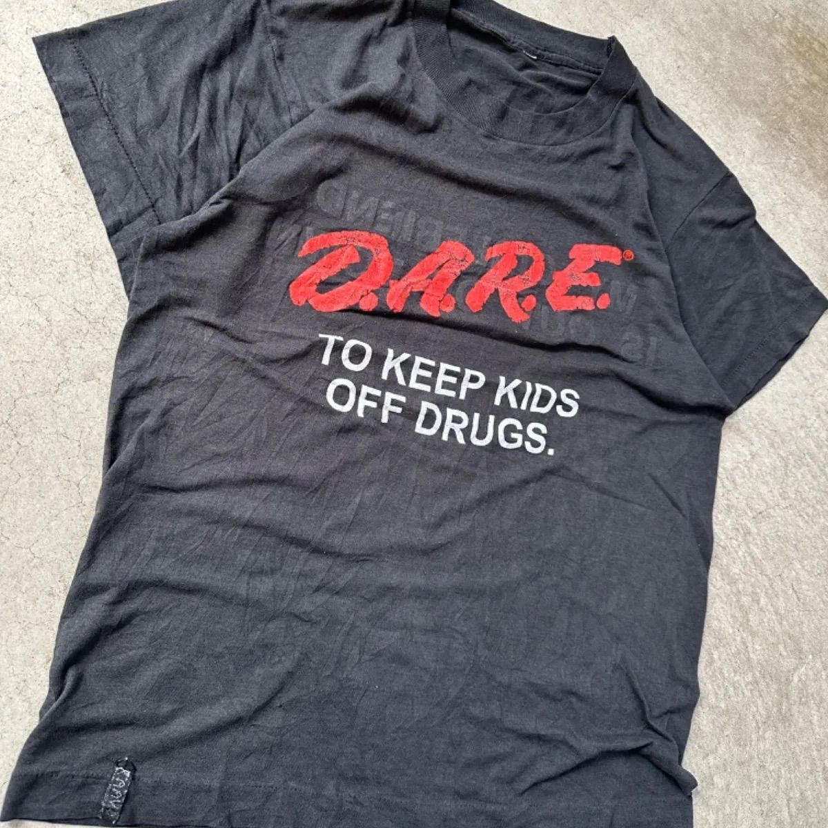 古着 80s 90s USA製 D.A.R.E ドラッグ 乱用予防 メッセージ Tシャツ_画像3