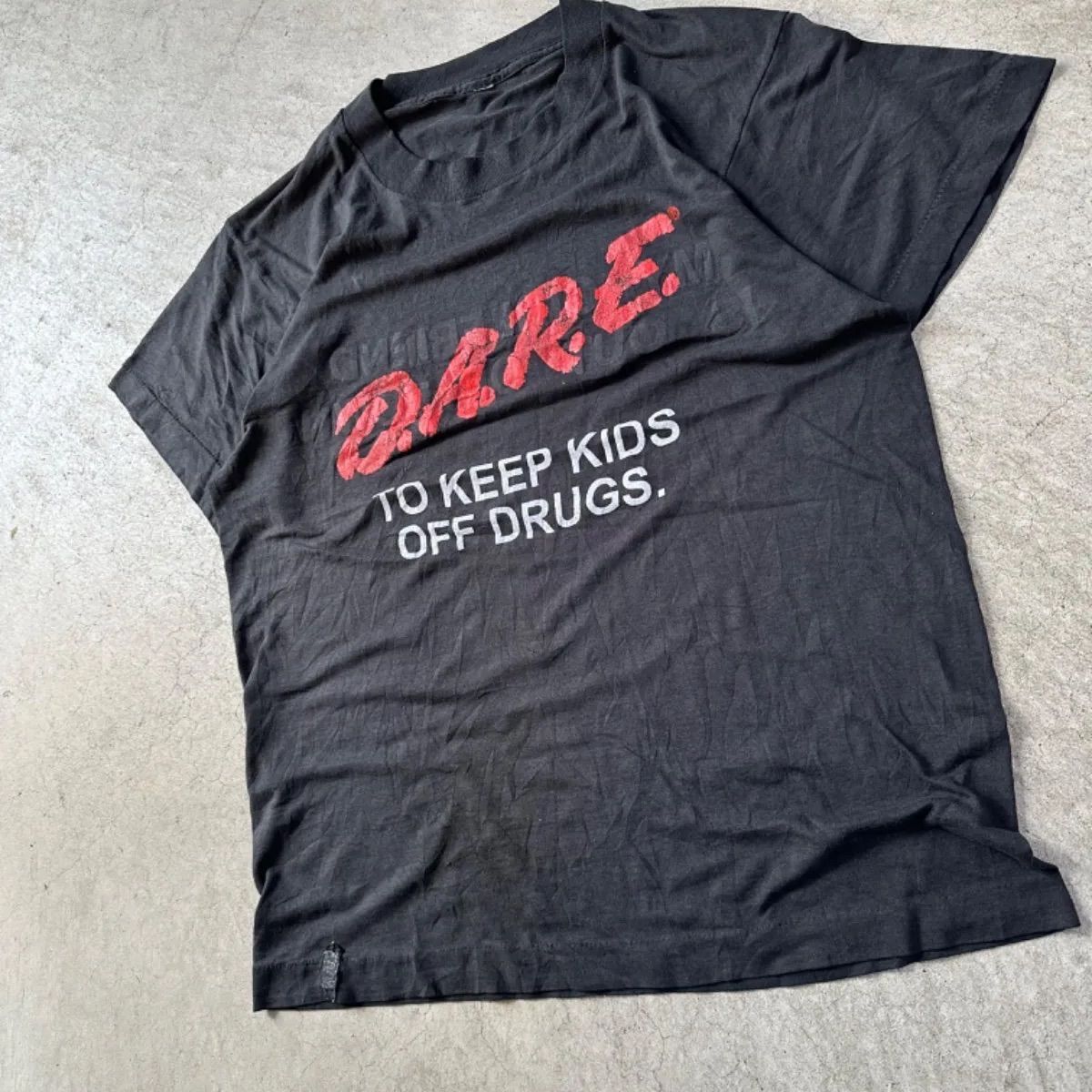 古着 80s 90s USA製 D.A.R.E ドラッグ 乱用予防 メッセージ Tシャツ_画像4