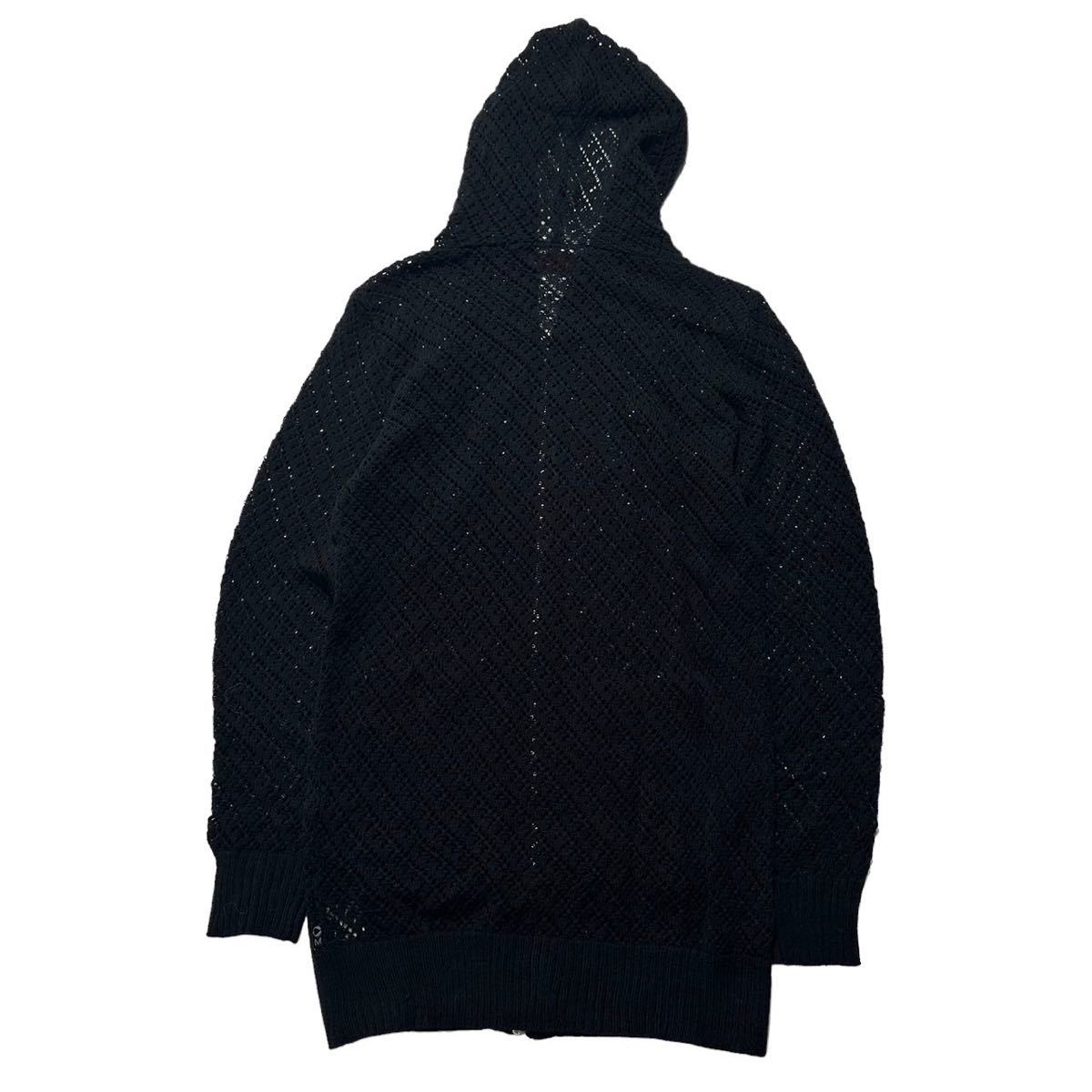 RARE MORGAN HOMME mesh knit hoodie 14th addiction share spirit ifsixwasnine obelisk TORNADO MART kmrii lgb Japanese Label Y2K_画像3
