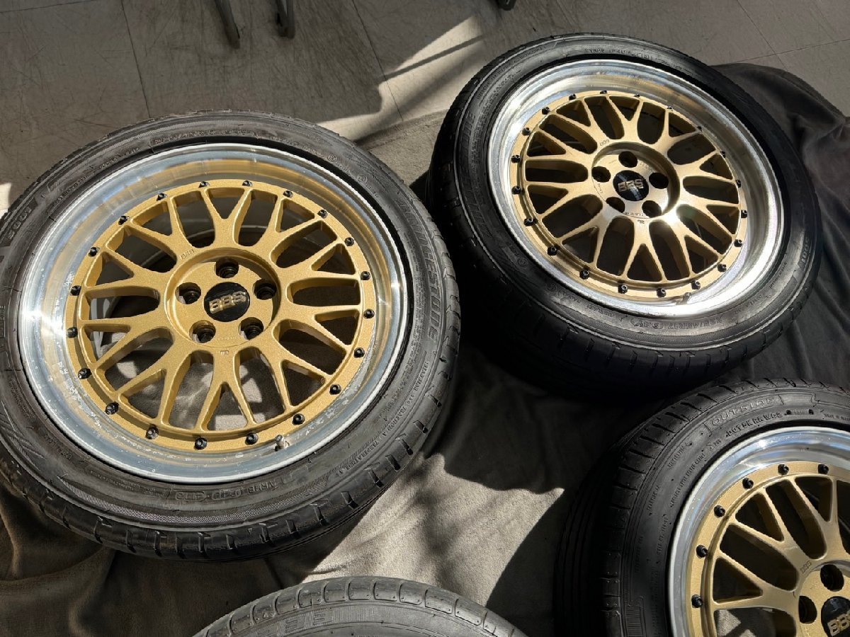 【￥1000円売り切り】 【中古品】【引取り歓迎】BBS　LM090 PCD100 5H 17インチ 7.5J +48 ゴールド ４本セット o_画像2