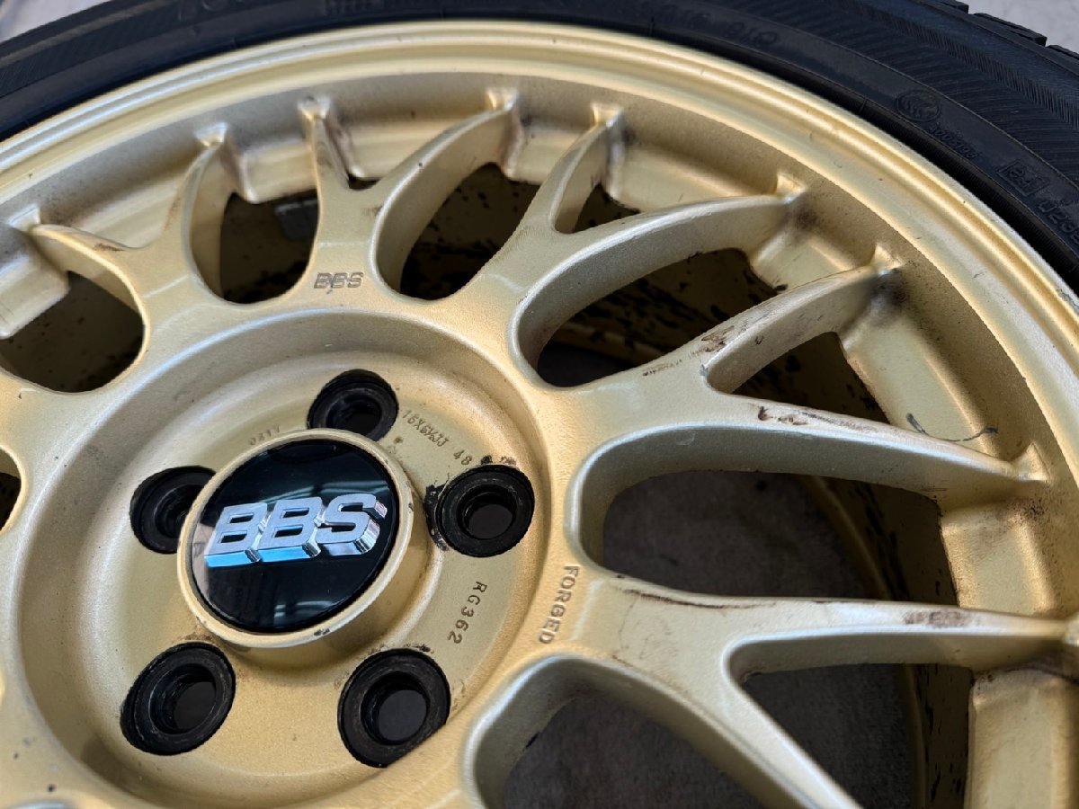 【\1000円売り切り】【中古品】【引取り歓迎】BBS RG362　ゴールド 4本セット 16インチ　6.5J　48 ok_画像5