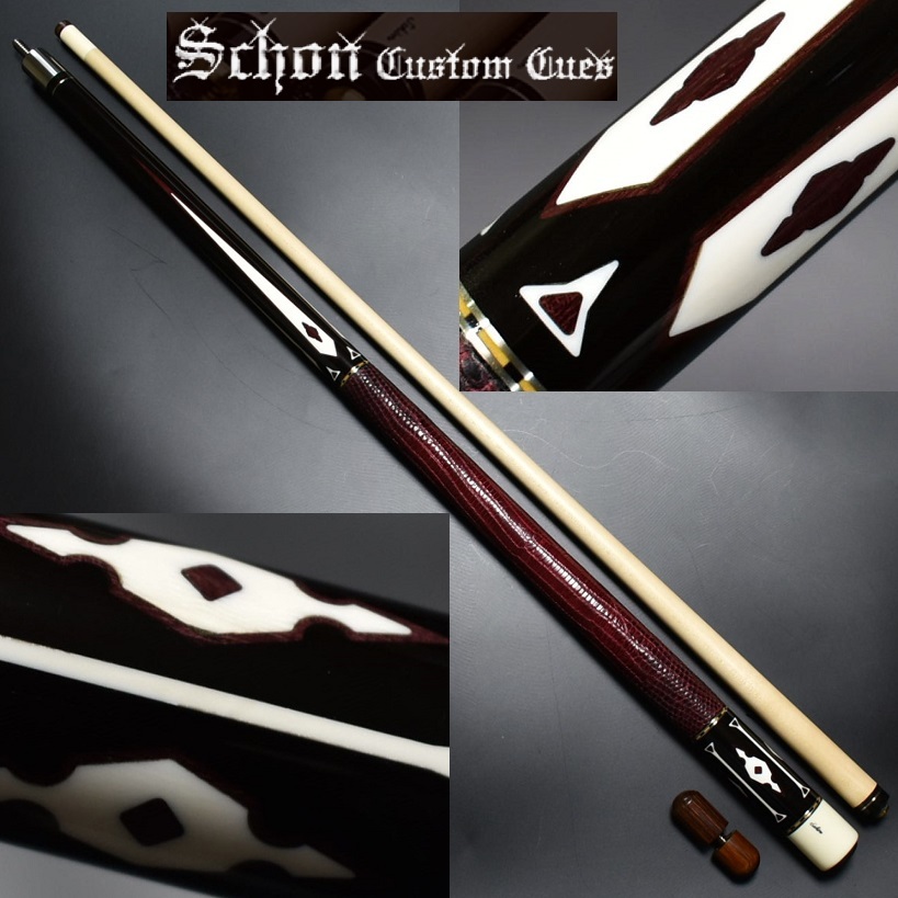 Yahoo!オークション - Schon Custom Cues 80' 4剣 リザード本革 Yahoo!オークション - Schon Custom Cues 80' 4剣 リザード本革