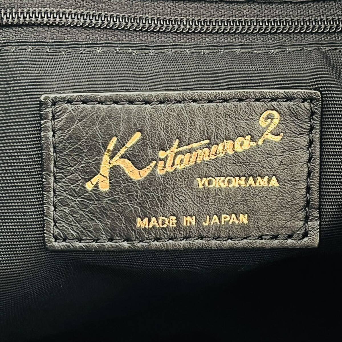 CD726cc キタムラ Kitamura2 トートバッグ ショルダーバッグ 本革 レザー PC収納 営業 黒 ロゴ A4 通勤 通学 軽量 ポケット マザーズバッグ_画像6