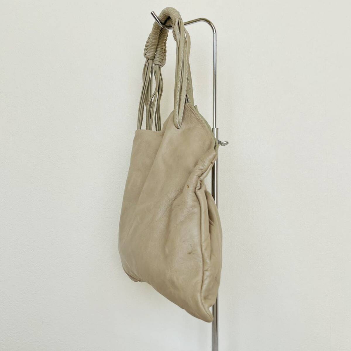 CD737cc KENZO ケンゾー　ハンドバッグ レザー 本革 グレー　レディース　鞄　婦人用かばん　小さめバック_画像3