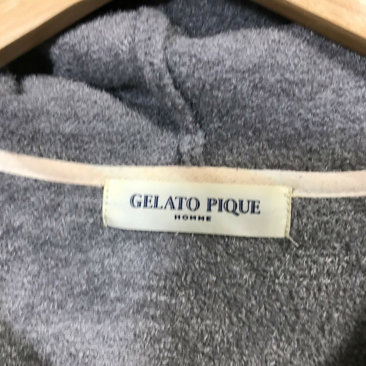 H7316dE GELATO PIQUE HOMME ジェラートピケオム ジップパーカー ルームウェア グレー レディース L ジップアップ もこもこ 部屋着_画像7