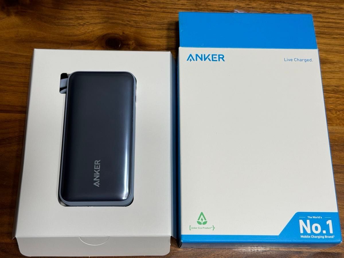 Anker Nano Power Bank 30W, Built-In USB-C Cable10000mAh グレイッシュブルー