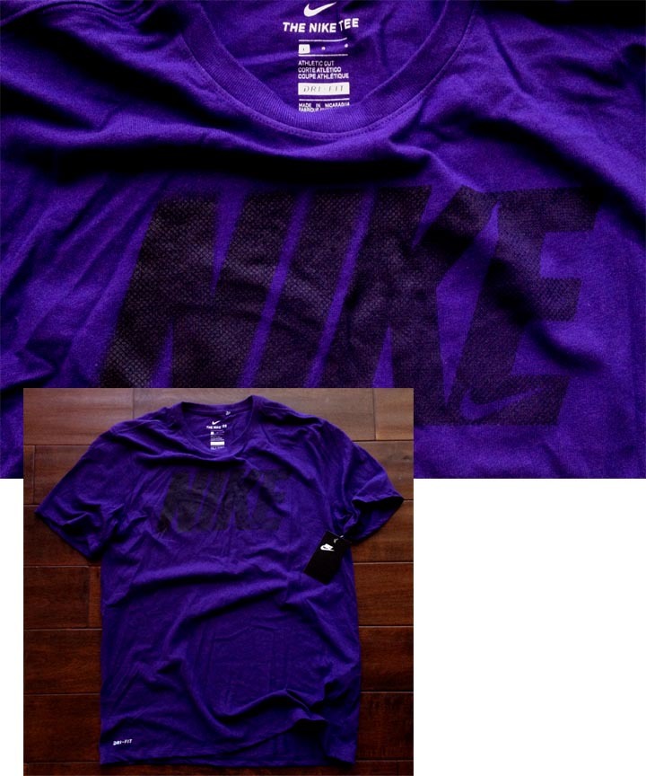 【既決USA】NIKE ・ ナイキ@完売胸元【NIKE】ロゴ入半袖Tシャツ【NIKE Men's DRI-FIT Logo Graphic T-Shirt】 Purple @XL_画像1