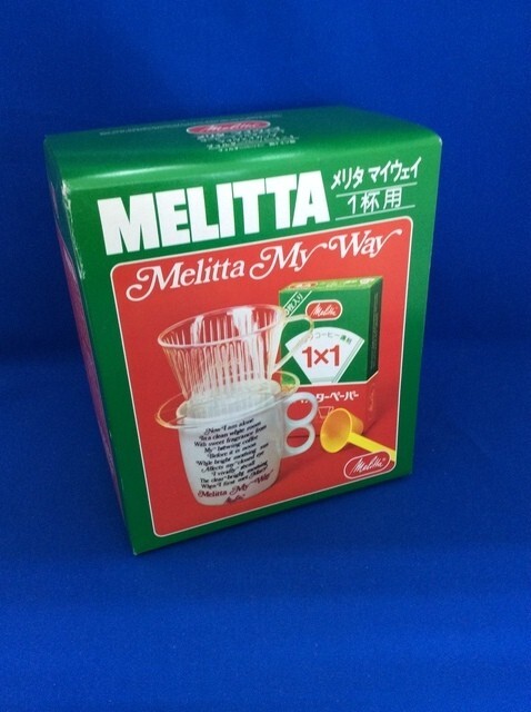 未使用 Melitta メリタ コーヒー マイウェイ 1杯用 マグカップ ドリッパー 1×1 計量スプーン フィルターペーパー40枚 レトロ 管50104273_画像2