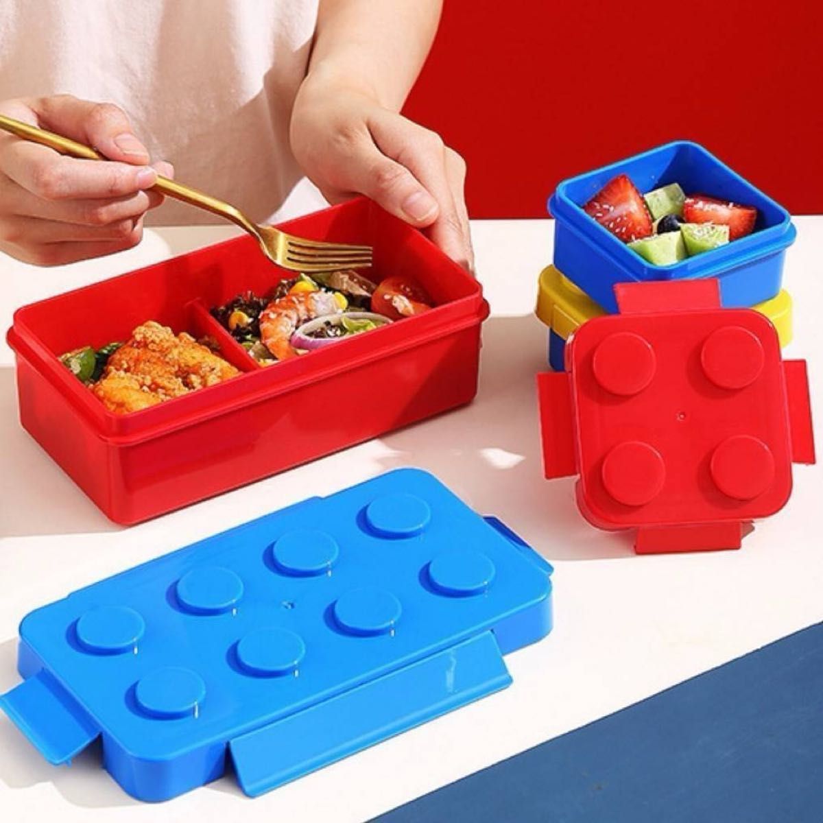 子供 男の子 ランチボックス お弁当箱 ブロック レゴ 知育 おもちゃ