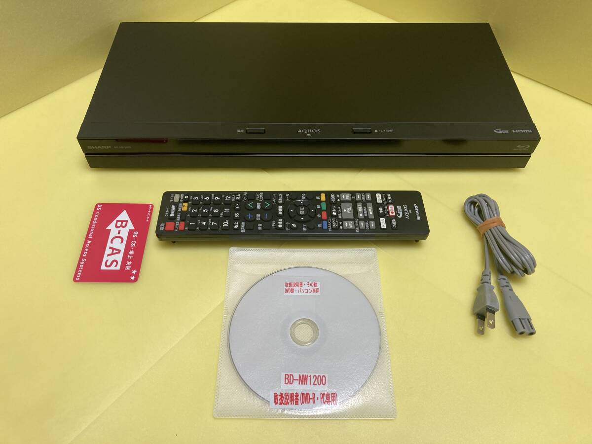 SHARP シャープ BDレコーダー BD-NW1200 2番組同時録画 HDDは交換新古品1TB(使用時間264h/242回) 整備済完全動作品(1ヶ月保証) 比較的美品_画像1