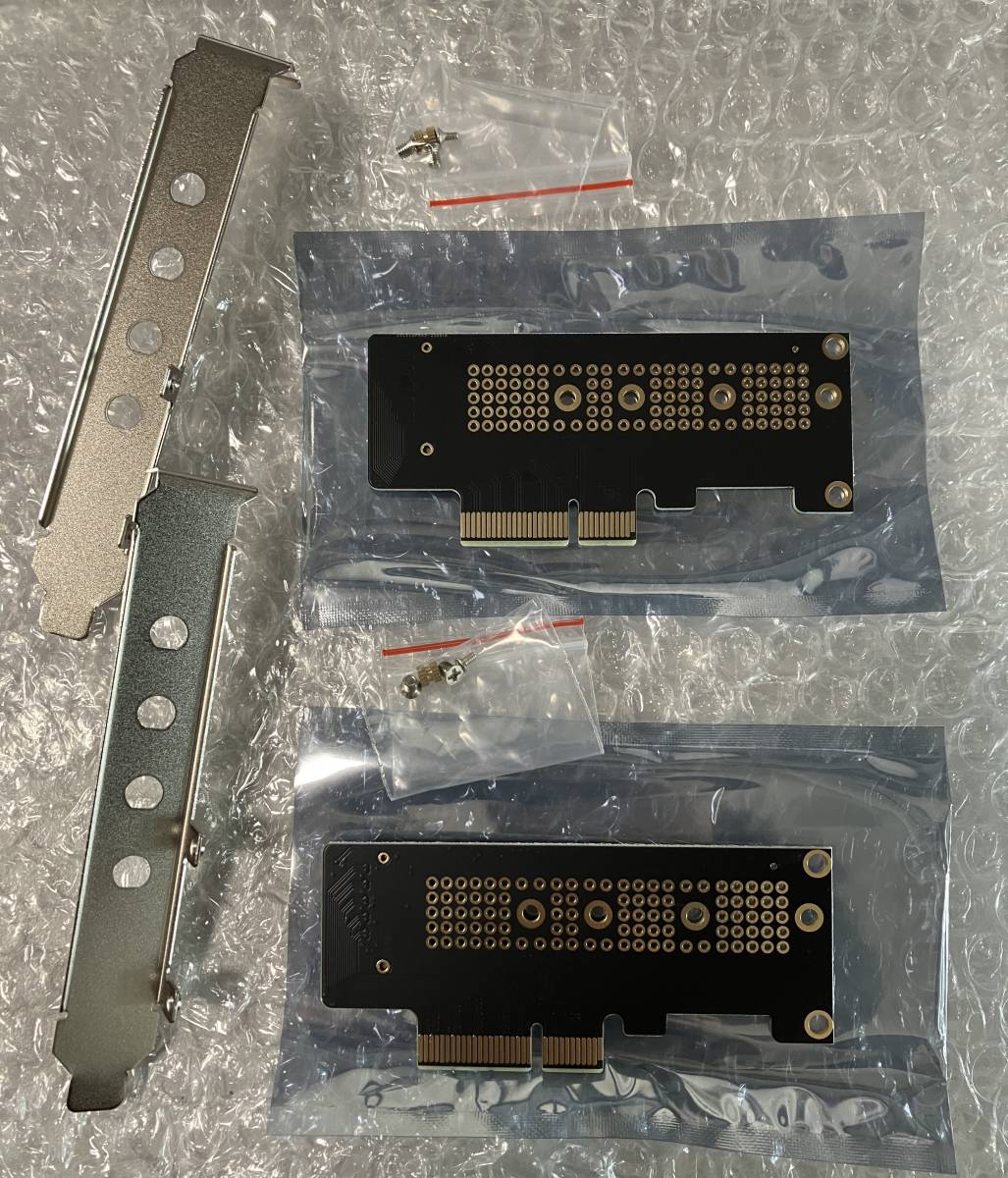 2セット PCIe PCIExpress x4 M.2（NGFF）NVMe SSD 変換アダプタ 未使用 Gen3 Gen4対応 標準ブラケット（フルハイト）用の画像2