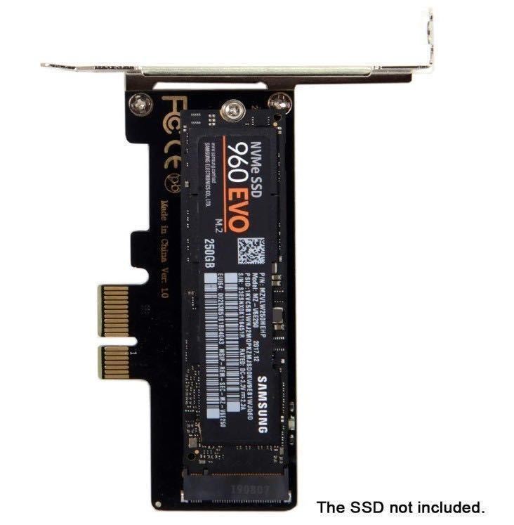 PCIe PCIExpress x1 M.2（NGFF）NVMe SSD 変換アダプタ 1枚 未使用 Gen3 Gen4対応 ロープロファイル用_画像5