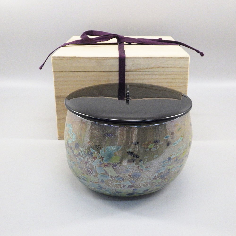1 иен ~.. line . ручной работы стекло .. сосуд для воды для чайной церемонии . с коробкой античный посуда 195-2493062[O товар ]