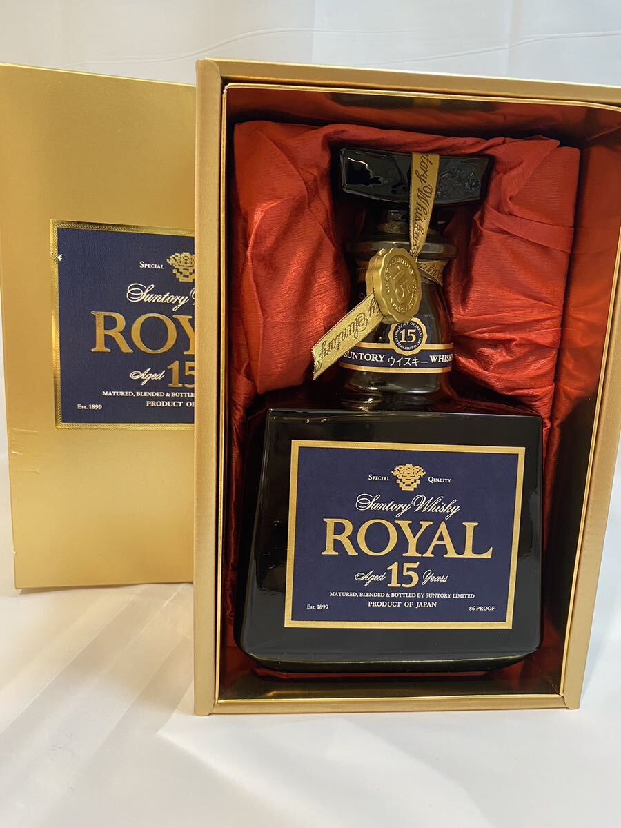サントリー ローヤル 15年 SUNTORY ROYAL ウイスキー ブルーラベル 700ml 43度 箱あり 未開封 MT-55の画像2