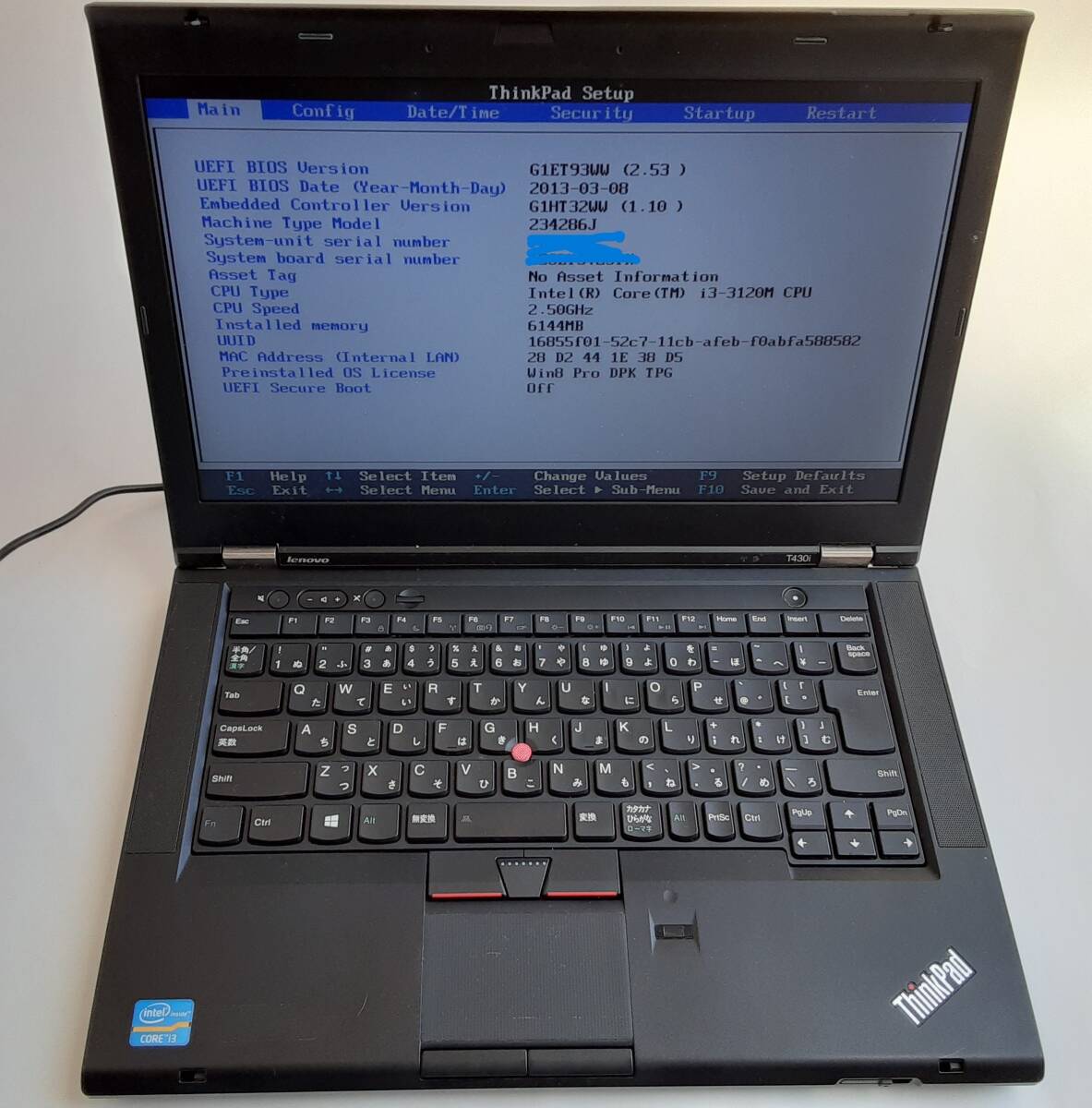 レノボ LENOVO ThinkPad T430i / Intel Core i3-3120M / 6GBの画像1