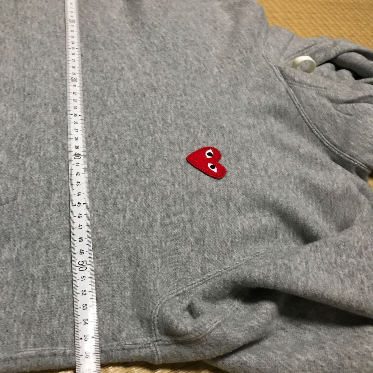 COMME des GARCONS プレイ　コムデギャルソン　パーカー プルオーバー スウェット グレー　日本製　綿100%_画像7